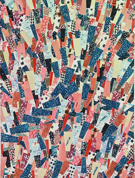 Pam’s Quilt    30x22  paint on paper collage